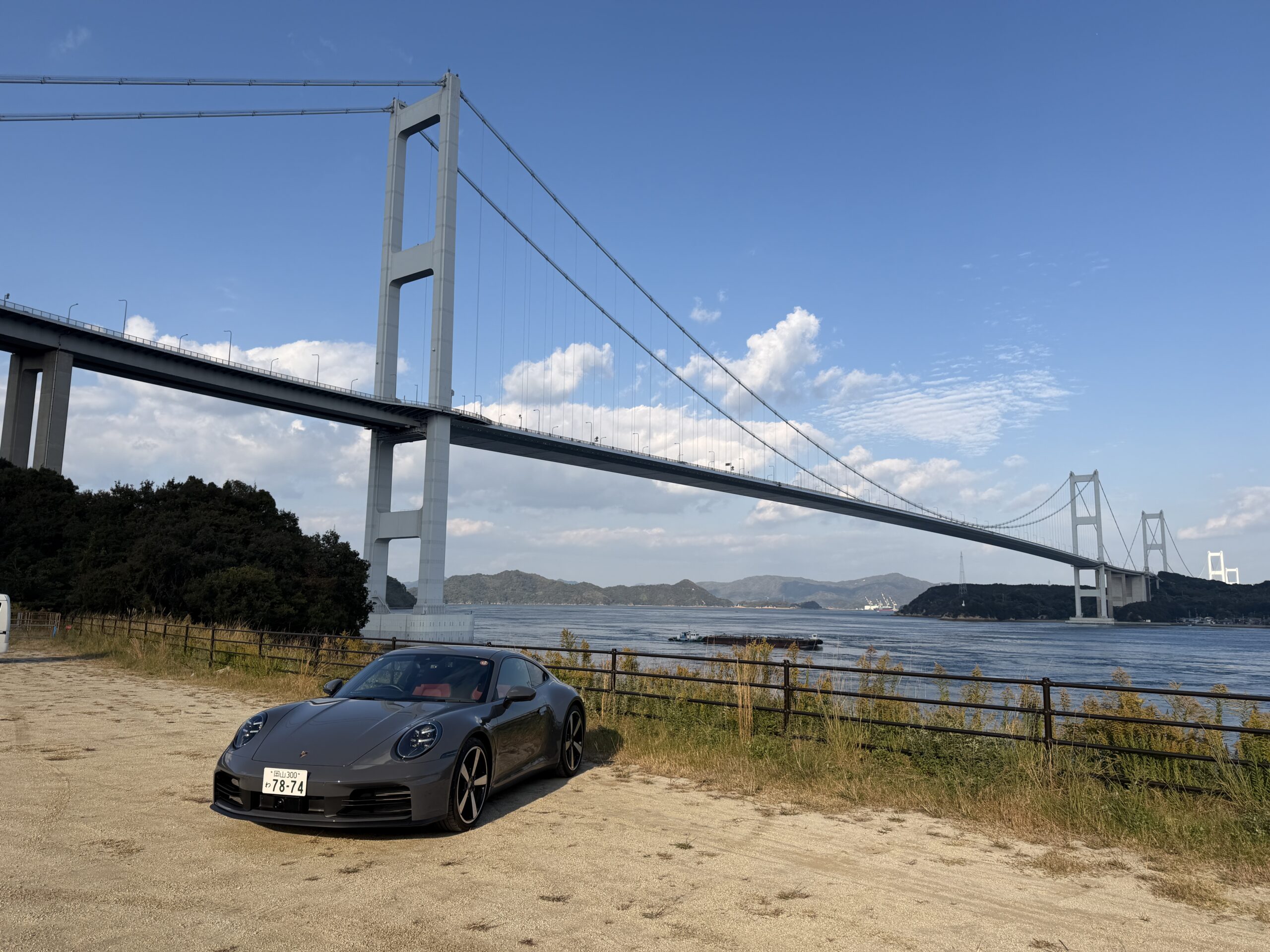 しまなみ海道とポルシェ